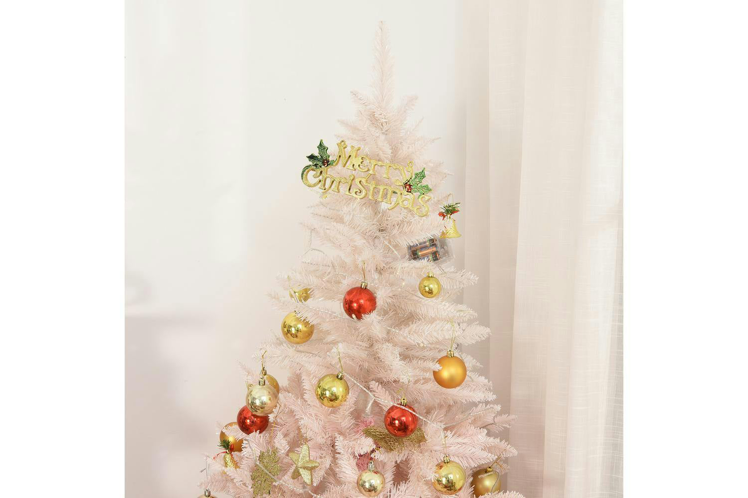 Homcom | Artificial Christmas Tree | Pink | 5ft-8