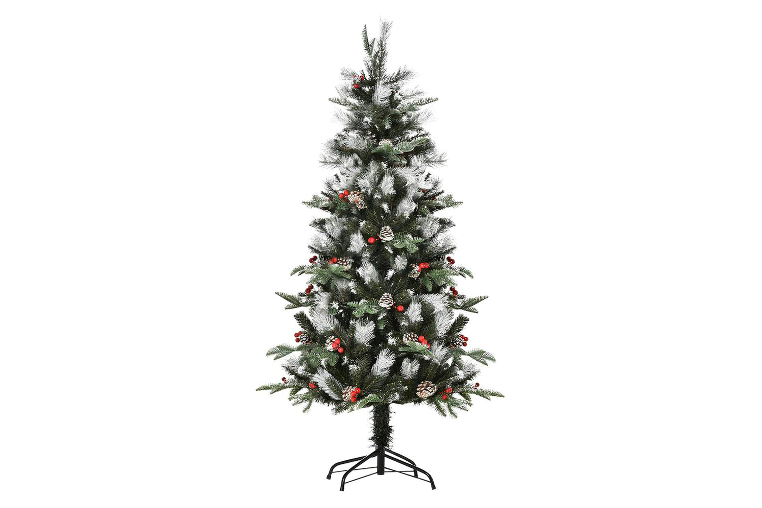 Homcom | Artificial Snow Dipped Christmas Tree with Pinecones and Berries | 5ft