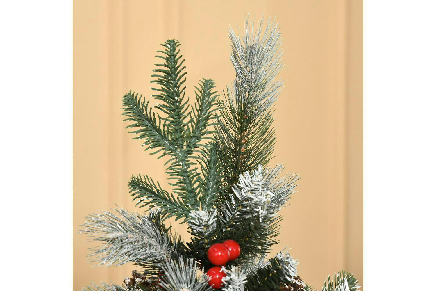 Homcom | Artificial Snow Dipped Christmas Tree with Pinecones and Berries | 5ft-7