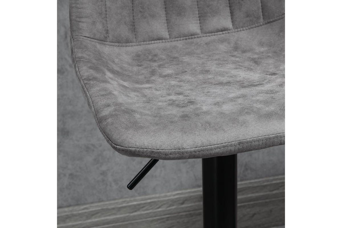 Homcom Adjustable Bar Stools With Backs | Set of 2 | Grey | 89 - 110 Cm-6
