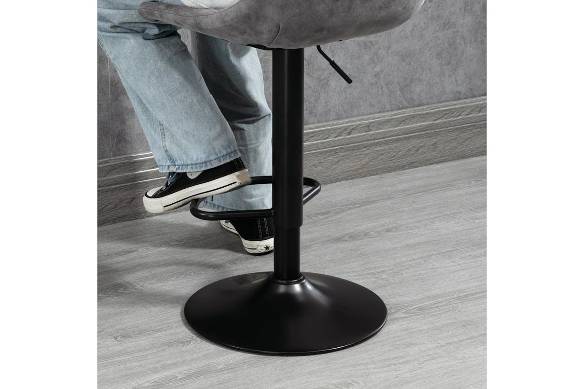 Homcom Adjustable Bar Stools With Backs | Set of 2 | Grey | 89 - 110 Cm-8