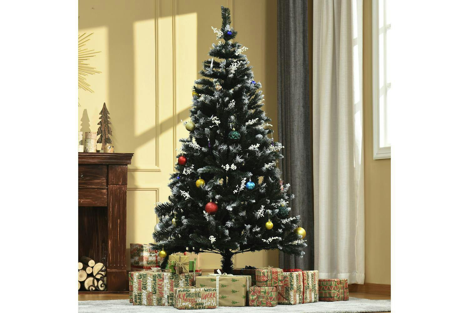 Homcom | Artificial Snow Dipped Christmas Tree | 6ft-2