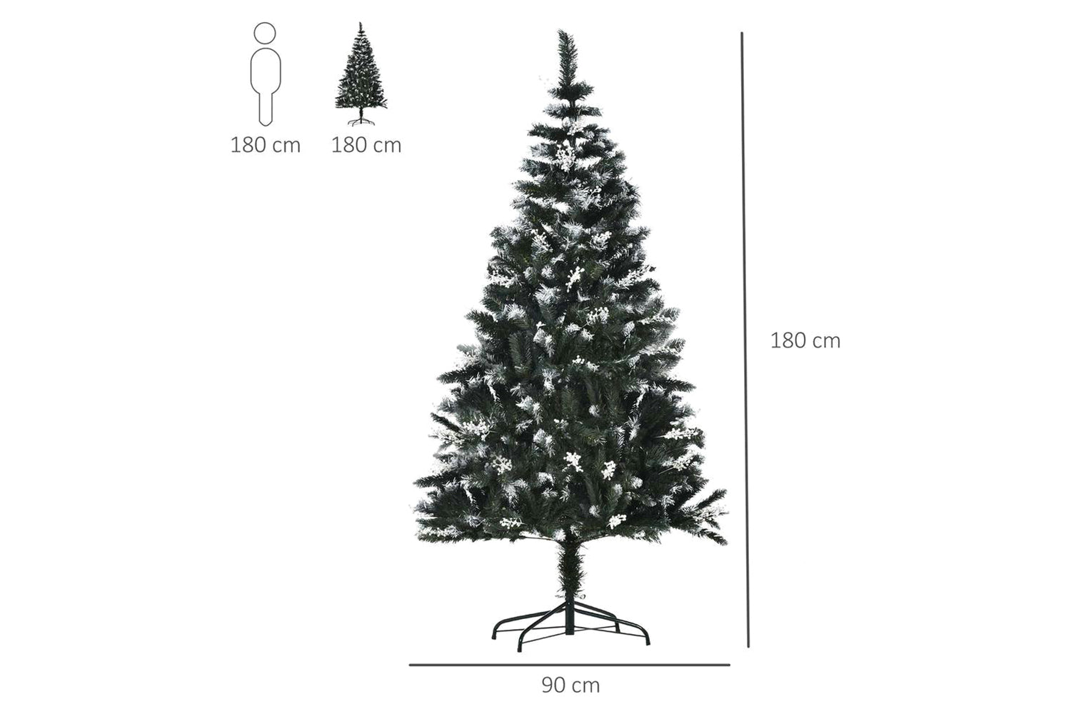 Homcom | Artificial Snow Dipped Christmas Tree | 6ft-4