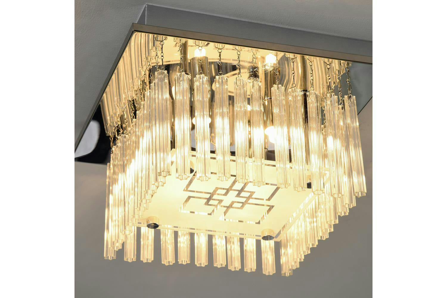 Homcom | Modern Raindrop K9 Crystal Ceiling Light | Silver/Clear-6