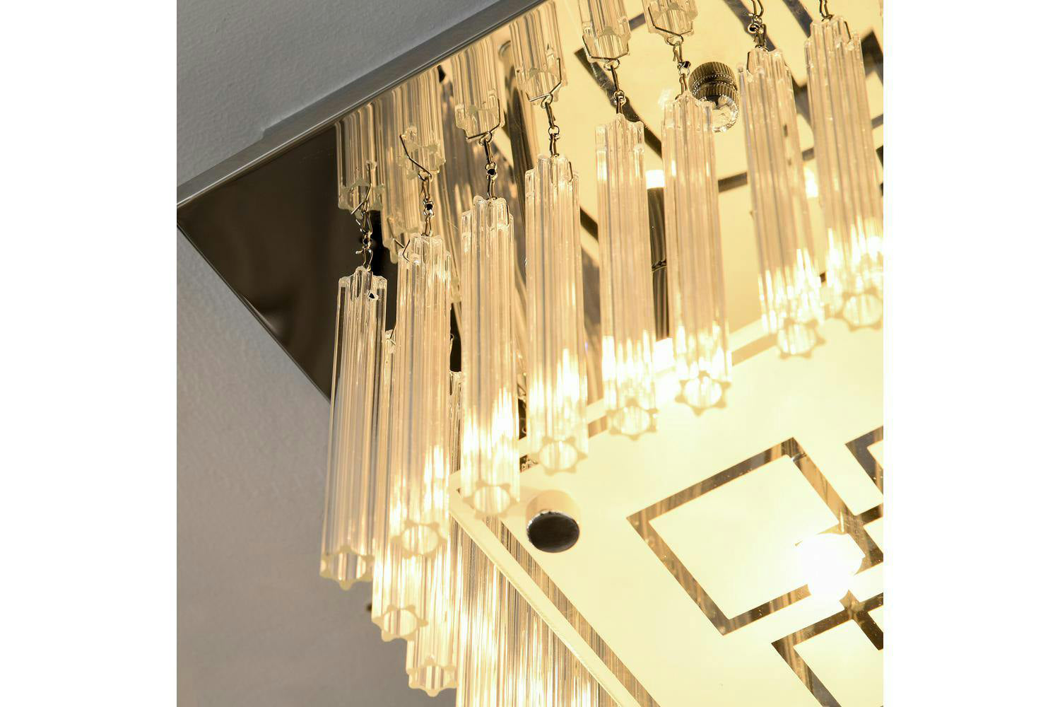 Homcom | Modern Raindrop K9 Crystal Ceiling Light | Silver/Clear-7