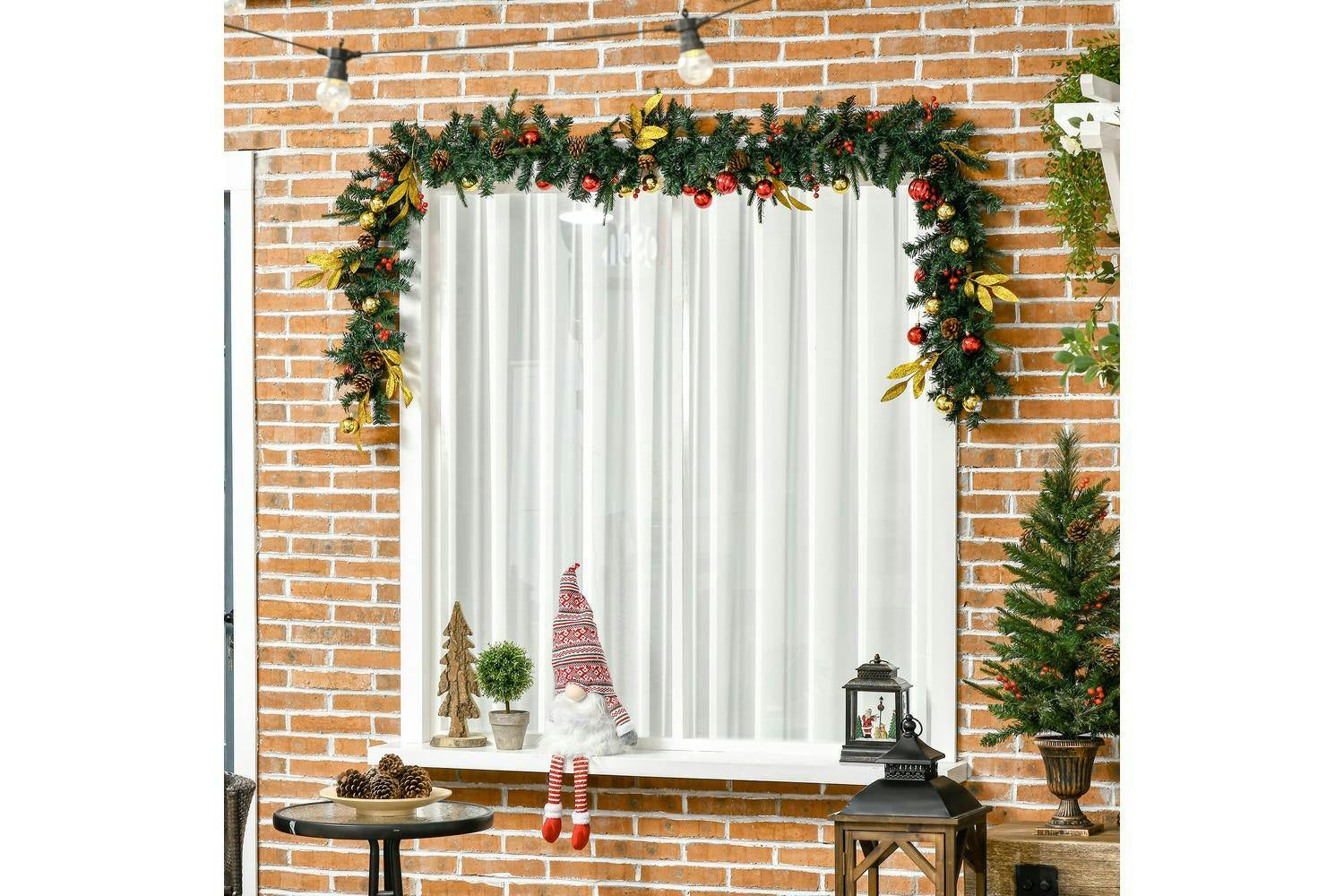 Homcom | Non-lit Decorated Christmas Garland | 270 cm-5