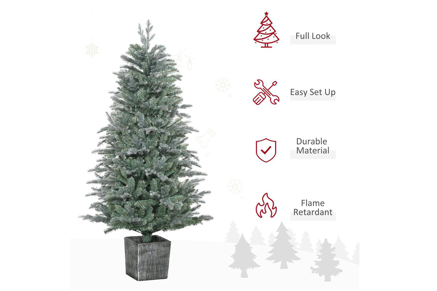 Homcom | Artificial Christmas Tree | 5ft-3