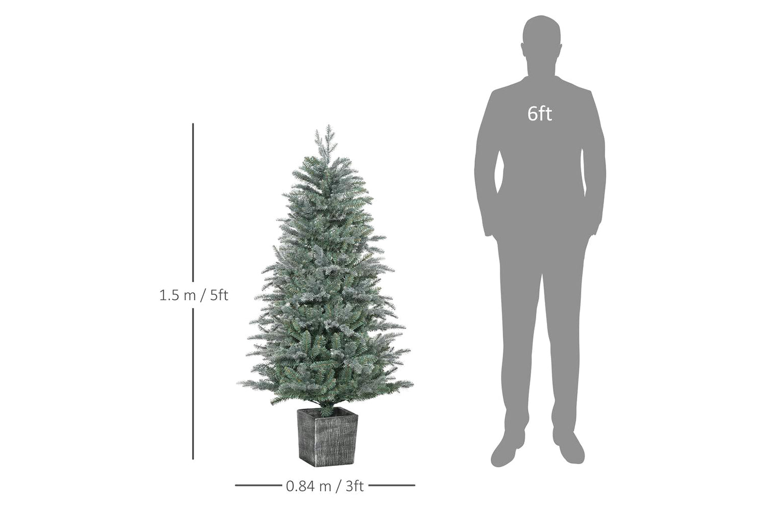 Homcom | Artificial Christmas Tree | 5ft-4