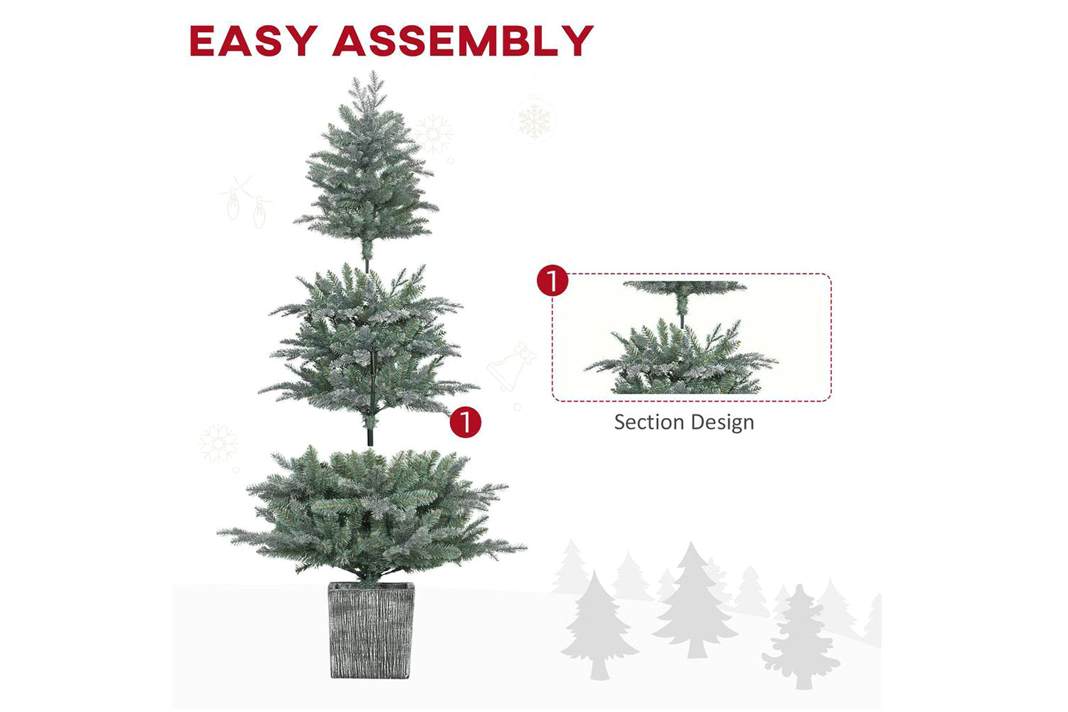 Homcom | Artificial Christmas Tree | 5ft-5