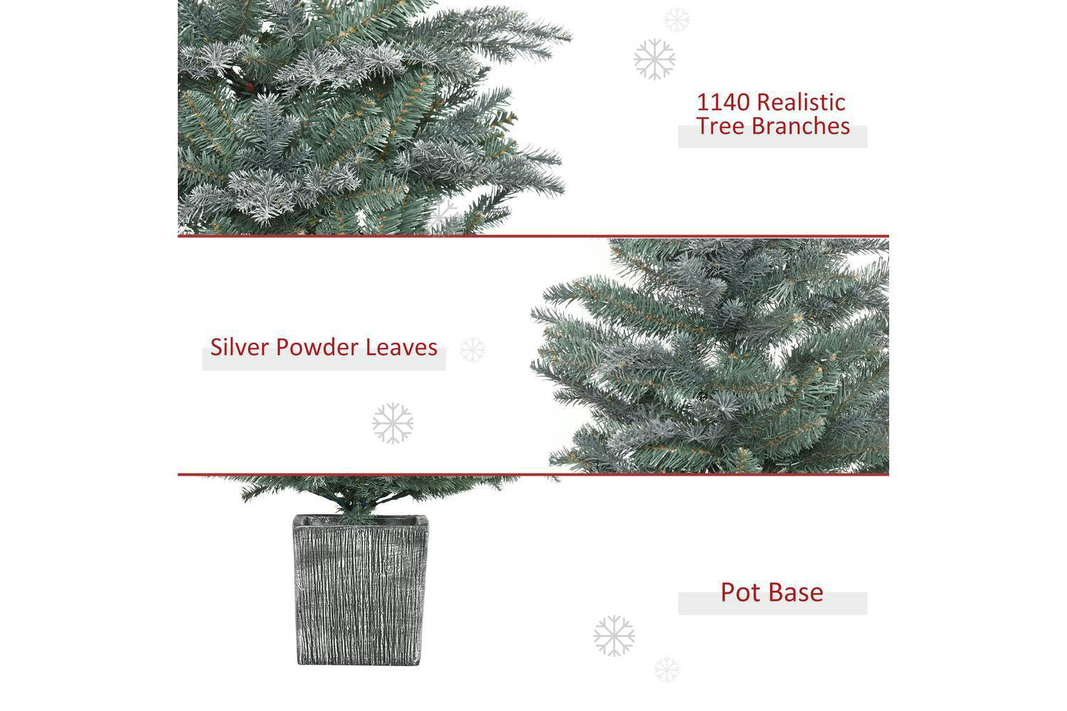 Homcom | Artificial Christmas Tree | 5ft-6