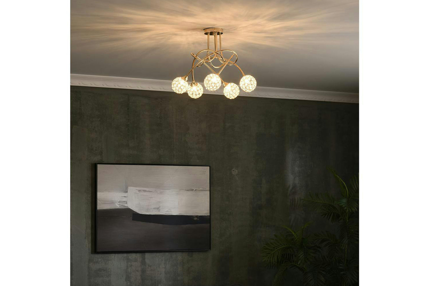 Homcom | Crystal Chandelier | Golden/Clear-6