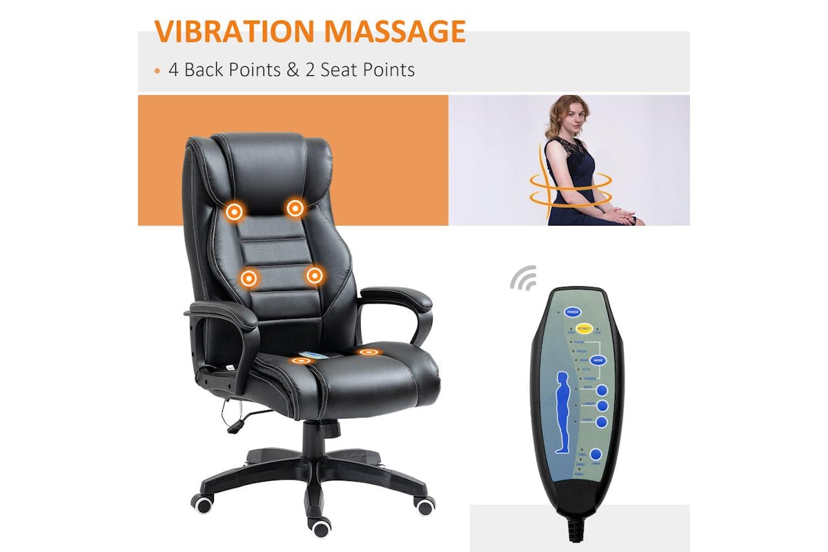 Vinsetto High Back Massage Office Chair | Black-3