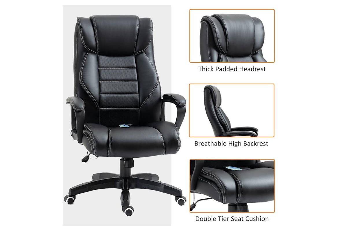 Vinsetto High Back Massage Office Chair | Black-5