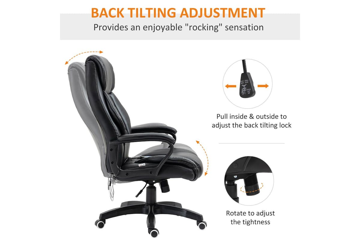 Vinsetto High Back Massage Office Chair | Black-6