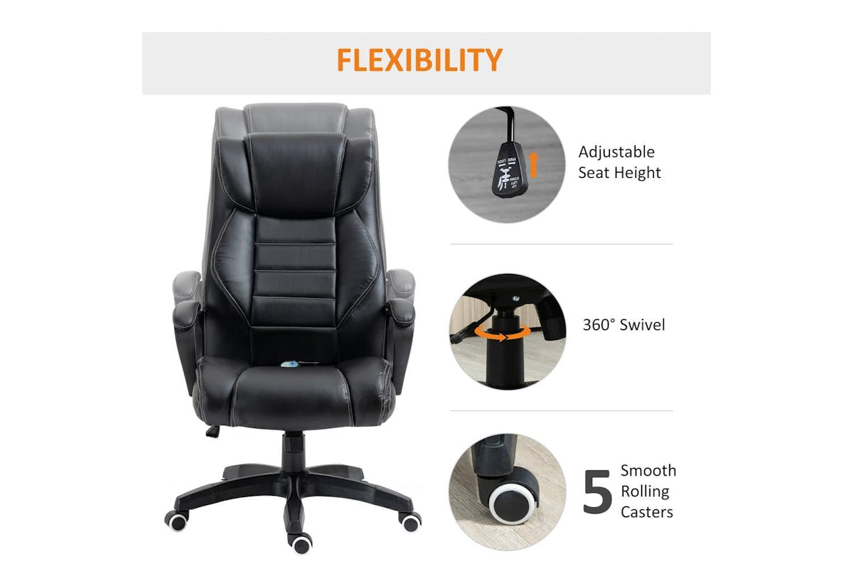 Vinsetto High Back Massage Office Chair | Black-7