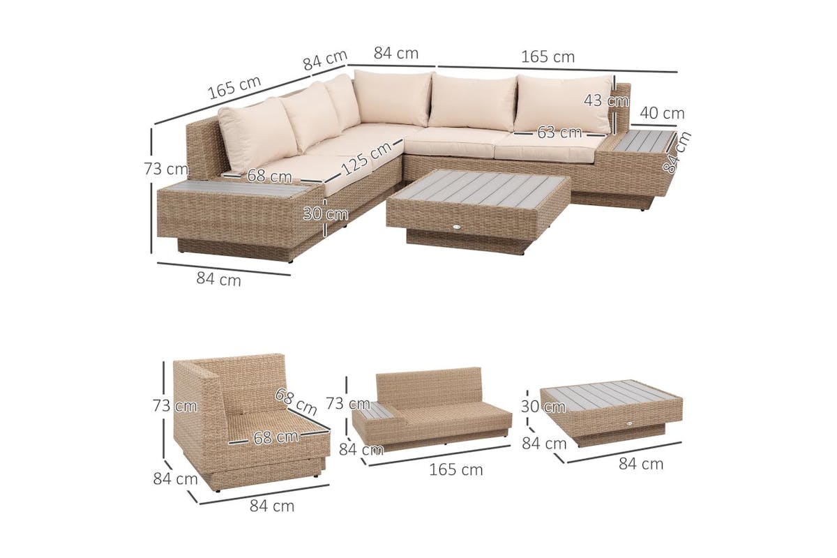 Outsunny | 860-075 | Luxurious 5-seater Rattan Garden Furniture Set-4
