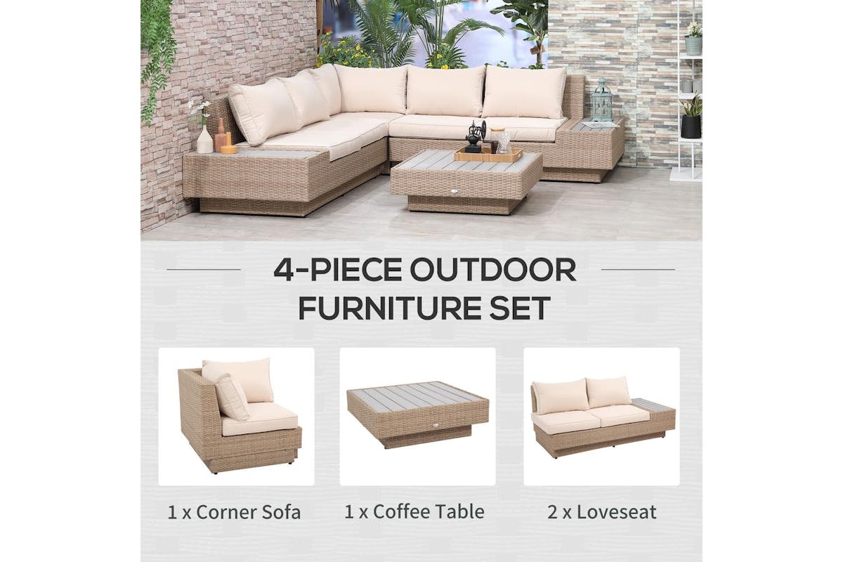 Outsunny | 860-075 | Luxurious 5-seater Rattan Garden Furniture Set-5