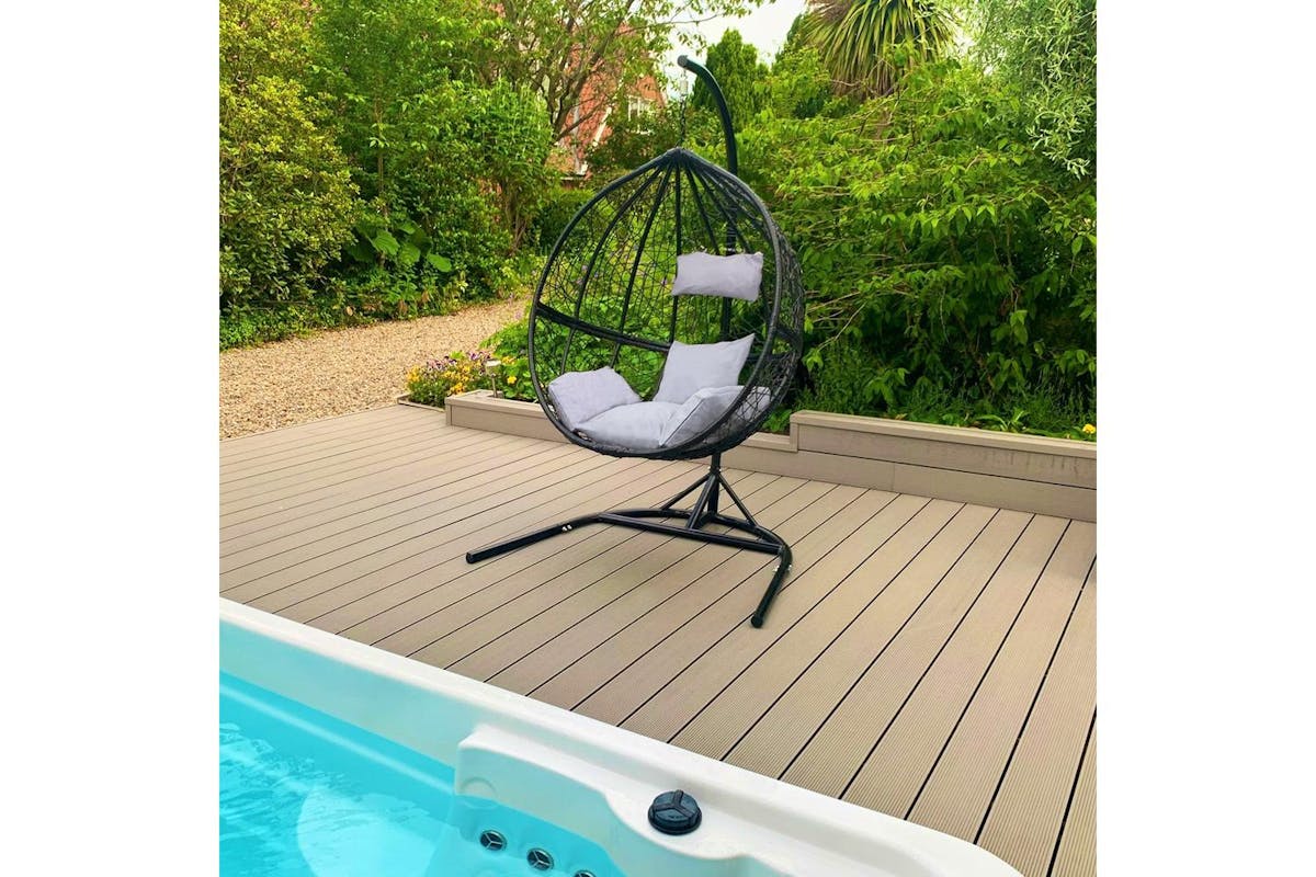 Monstershop Rattan Egg Chairs | 2 Pieces | Black-3