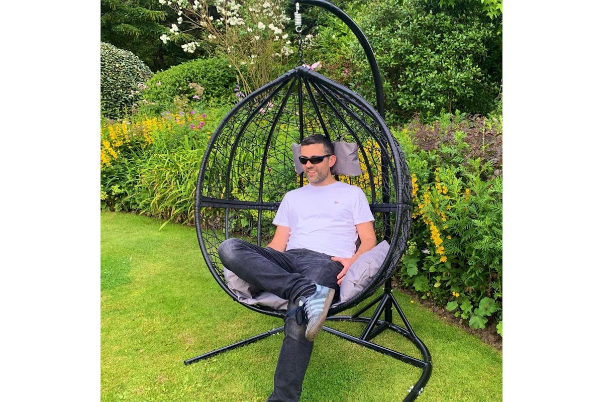 Monstershop Rattan Egg Chairs | 2 Pieces | Black-5