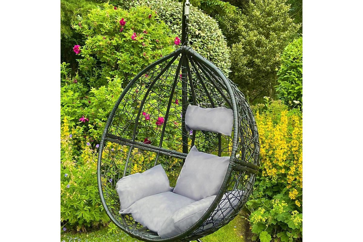Monstershop Rattan Egg Chairs | 2 Pieces | Black-6
