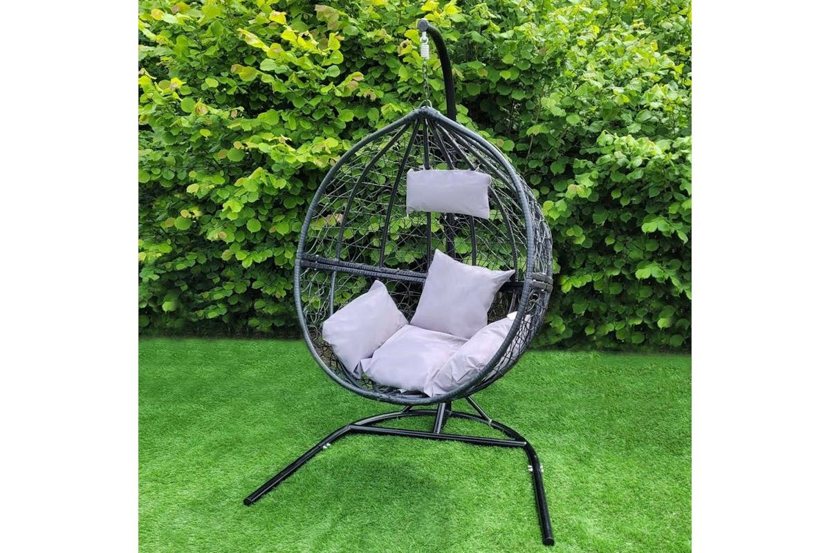 Monstershop Rattan Egg Chairs | 2 Pieces | Black-8