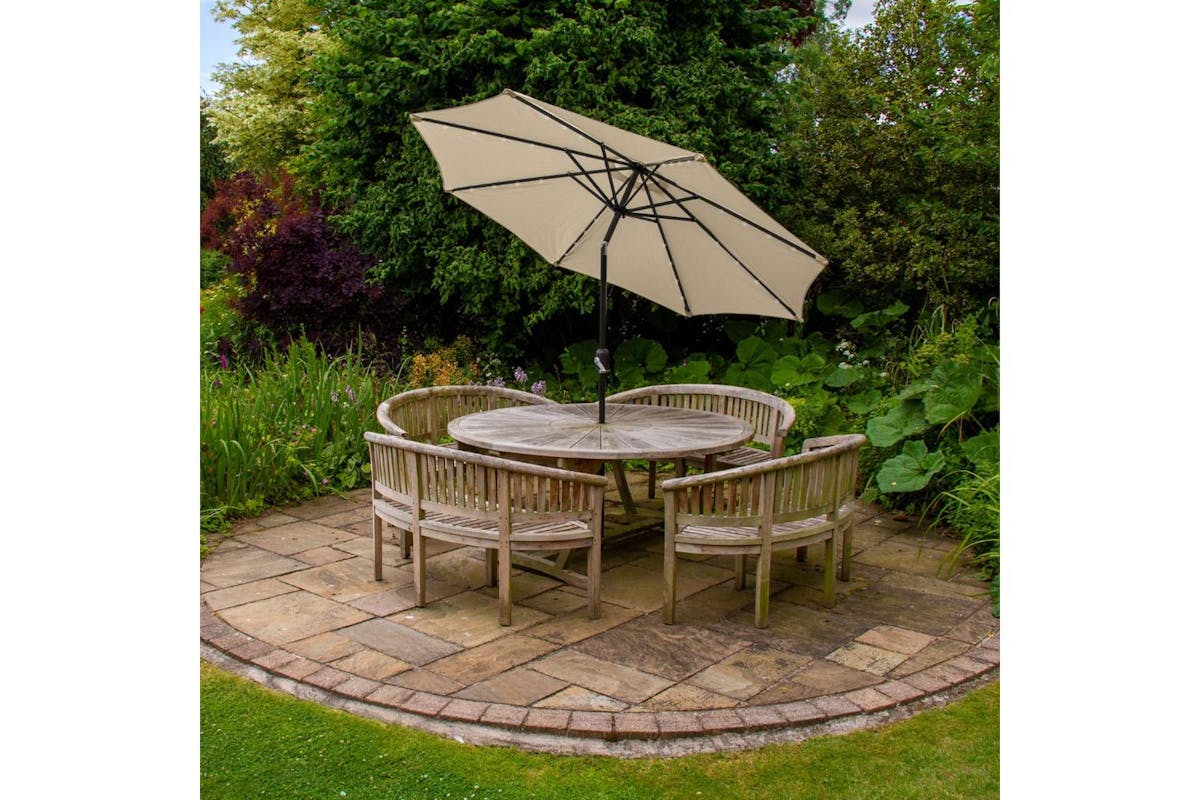 Monstershop Beautiful LED Tilt Parasol | Beige-3