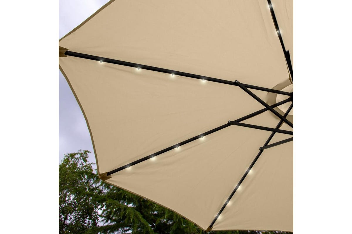Monstershop Beautiful LED Tilt Parasol | Beige-5