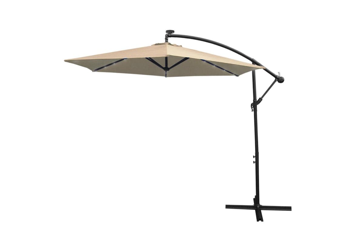 Monstershop Beautiful LED Cantilever Parasol | Beige