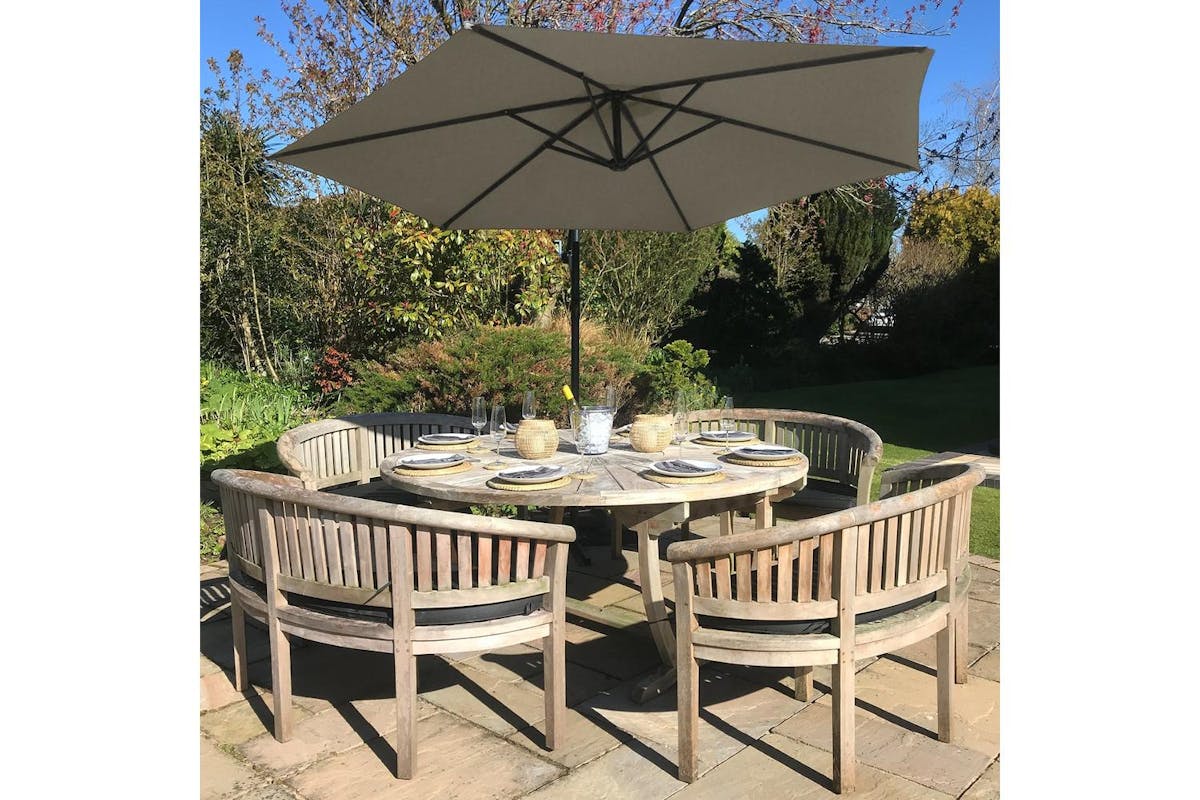 Monstershop Cantilever Parasol and Fan Base | Beige-2