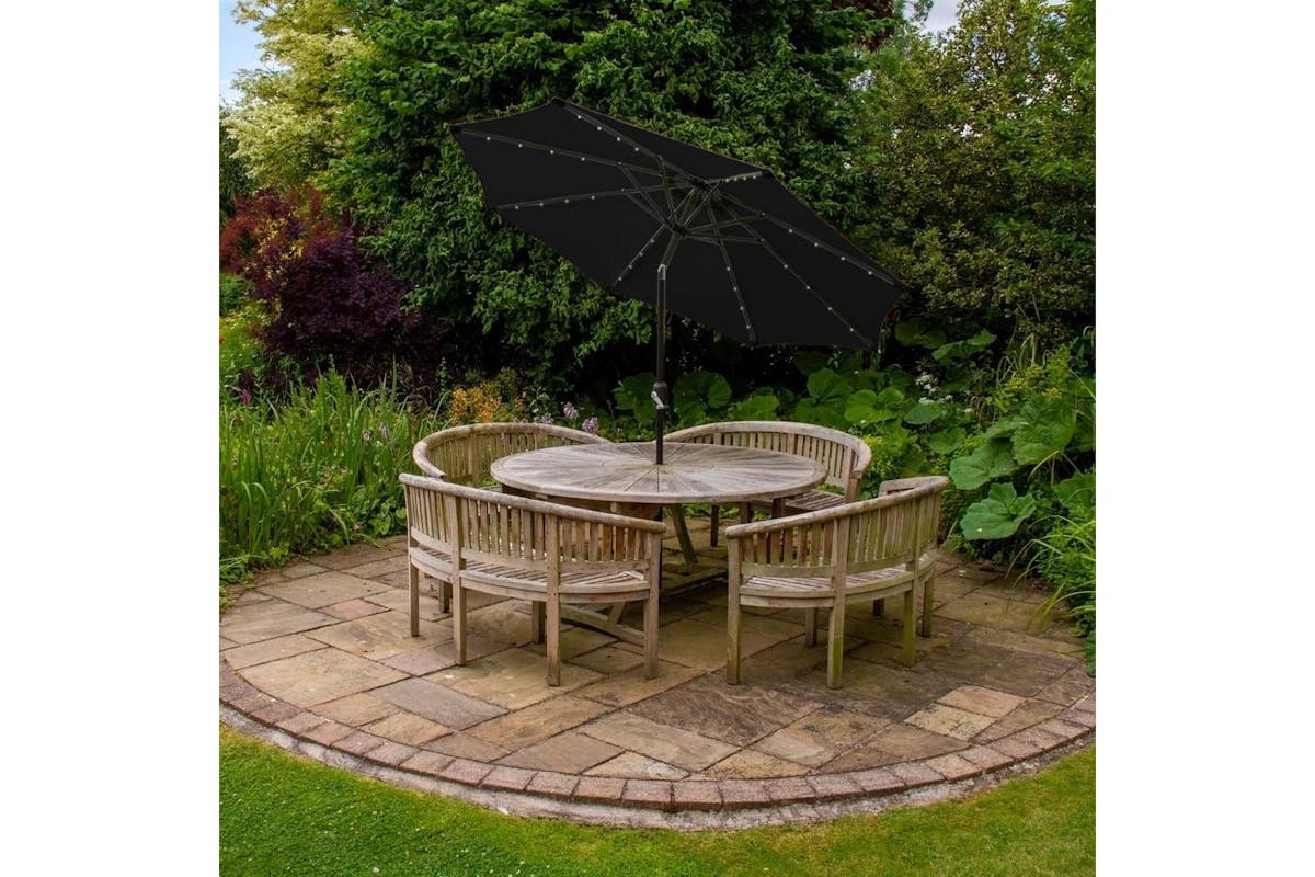 Monstershop LED Tilt Parasol with Light | Black-4