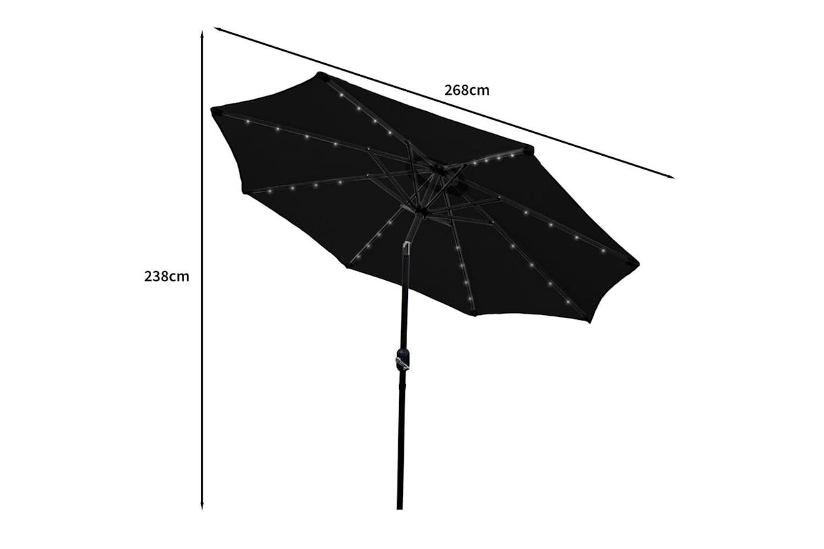 Monstershop LED Tilt Parasol with Light | Black-8