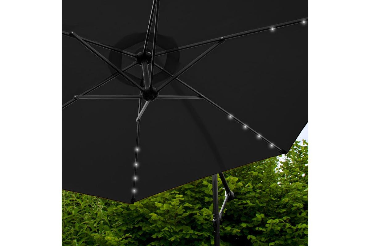 Monstershop LED Cantilever Parasol | Black-7