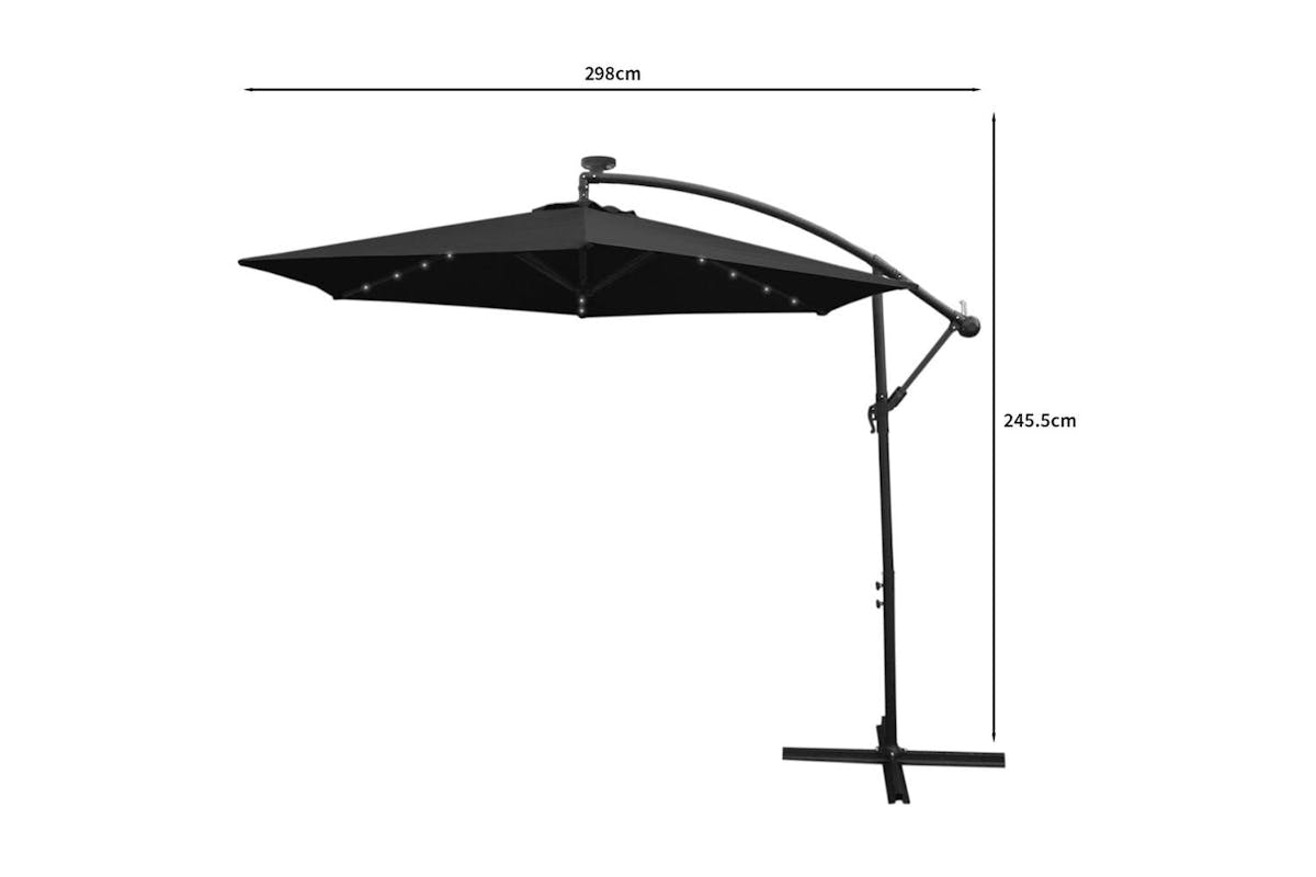 Monstershop LED Cantilever Parasol | Black-8