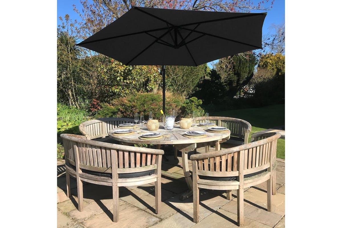 Monstershop Cantilever Parasol | Black-3