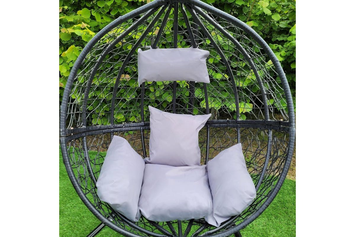 Monstershop Rattan Egg Chair | Black-5