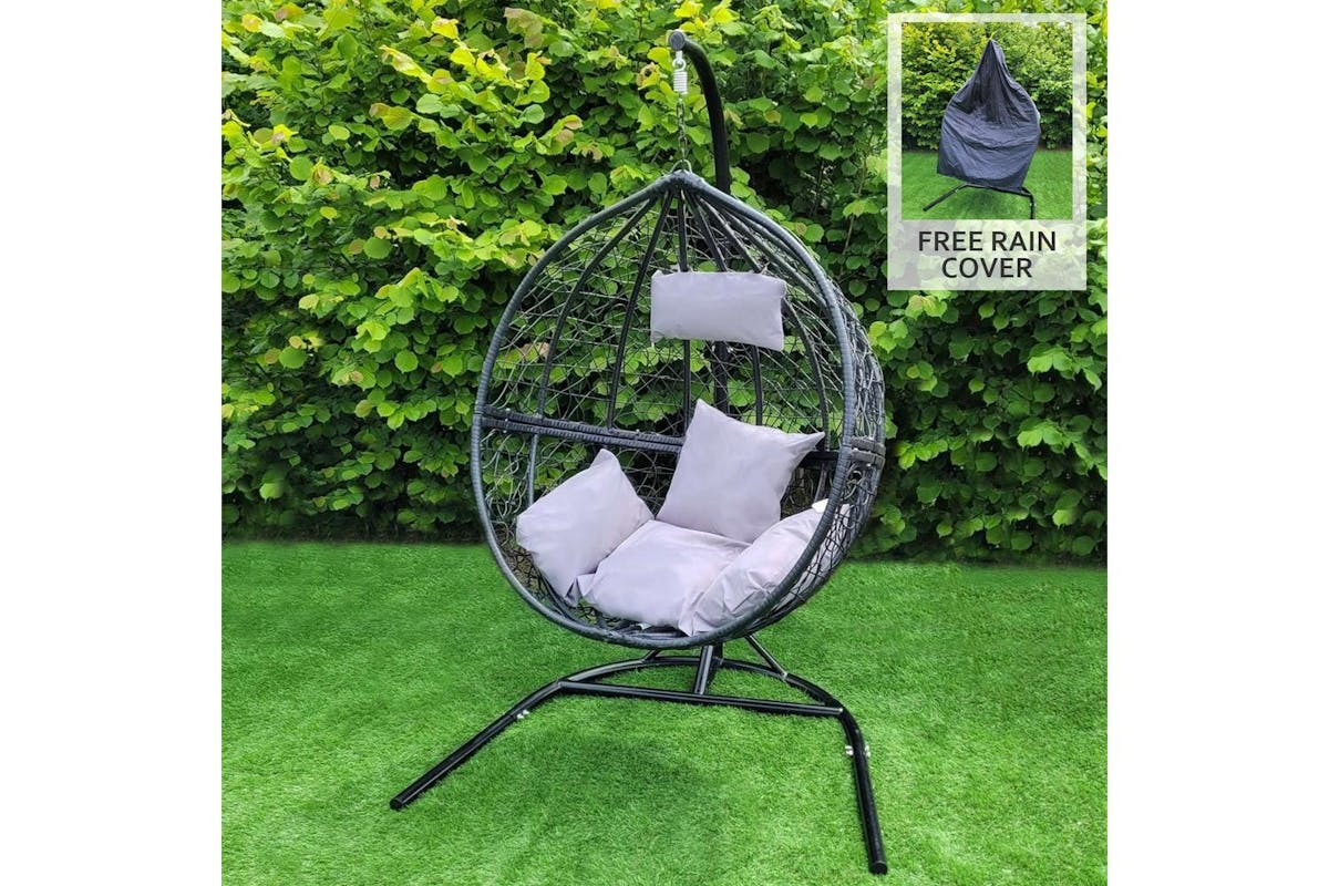 Monstershop Rattan Egg Chair | Black-6