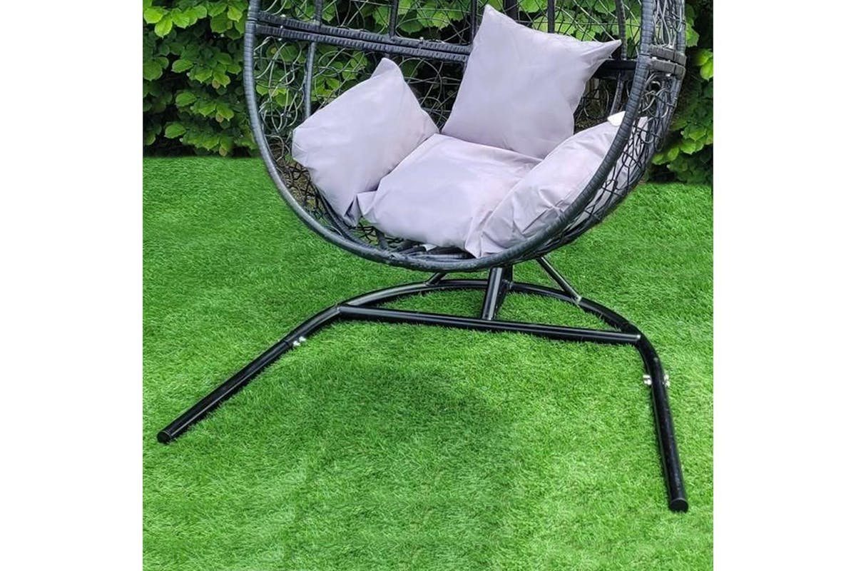 Monstershop Rattan Egg Chair | Black-8