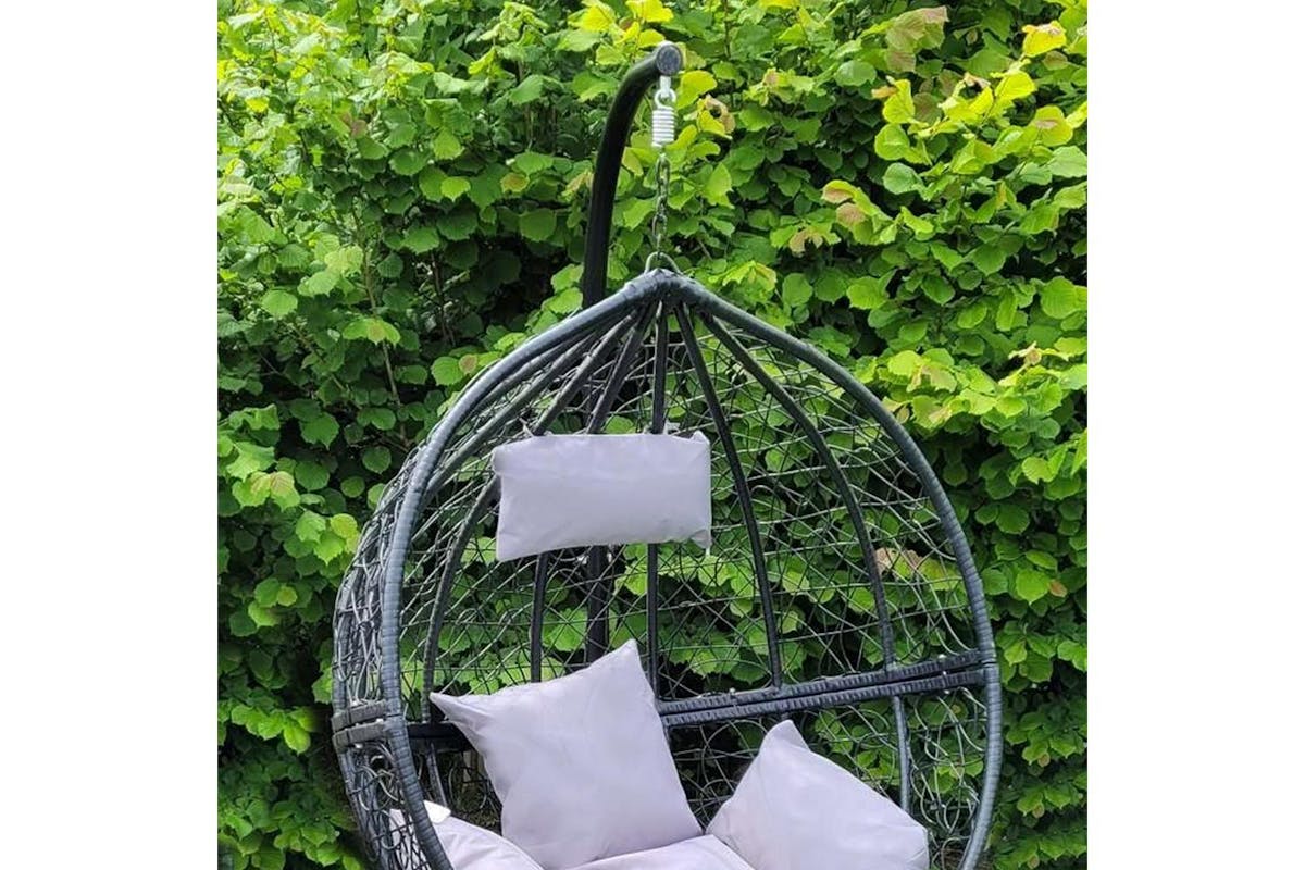 Monstershop Rattan Egg Chair | Black-9