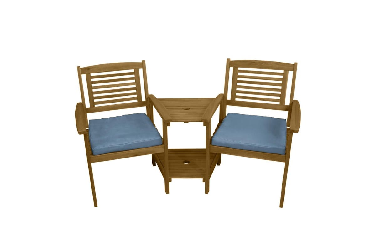 Monstershop Wooden Companion Seat Chair | Brown & Grey
