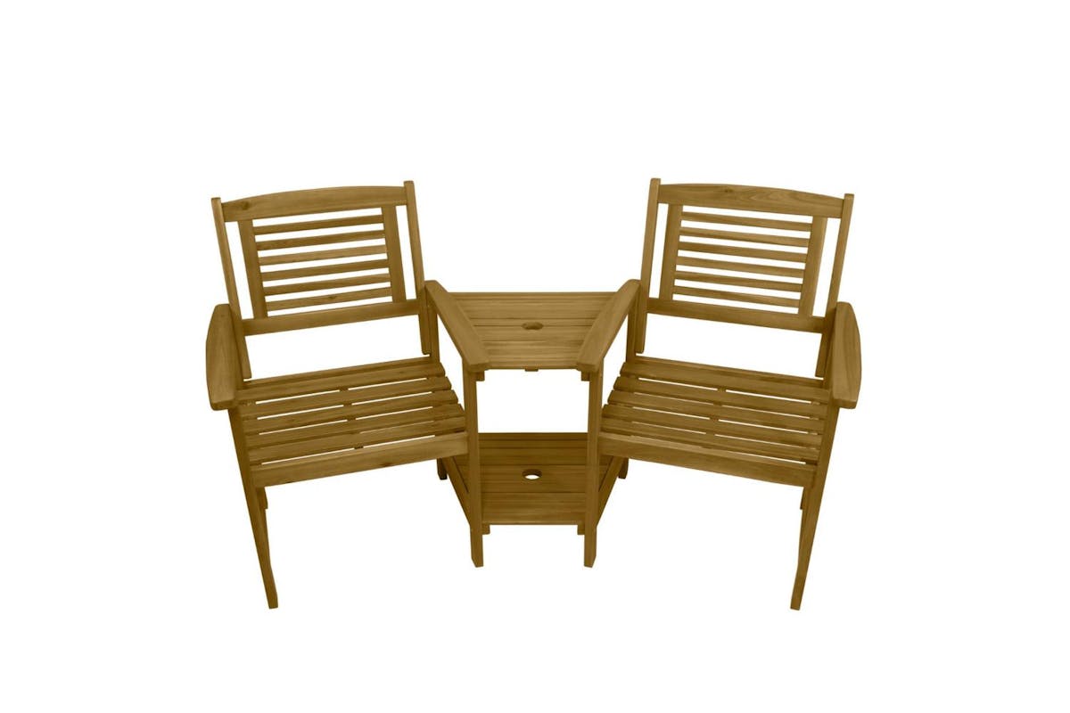 Monstershop Wooden Companion Seat Chair | Brown & Grey-4
