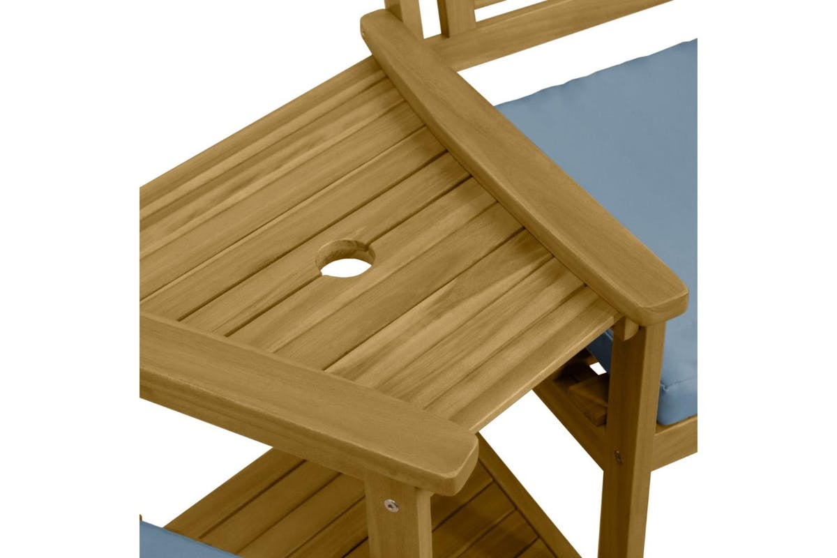 Monstershop Wooden Companion Seat Chair | Brown & Grey-6