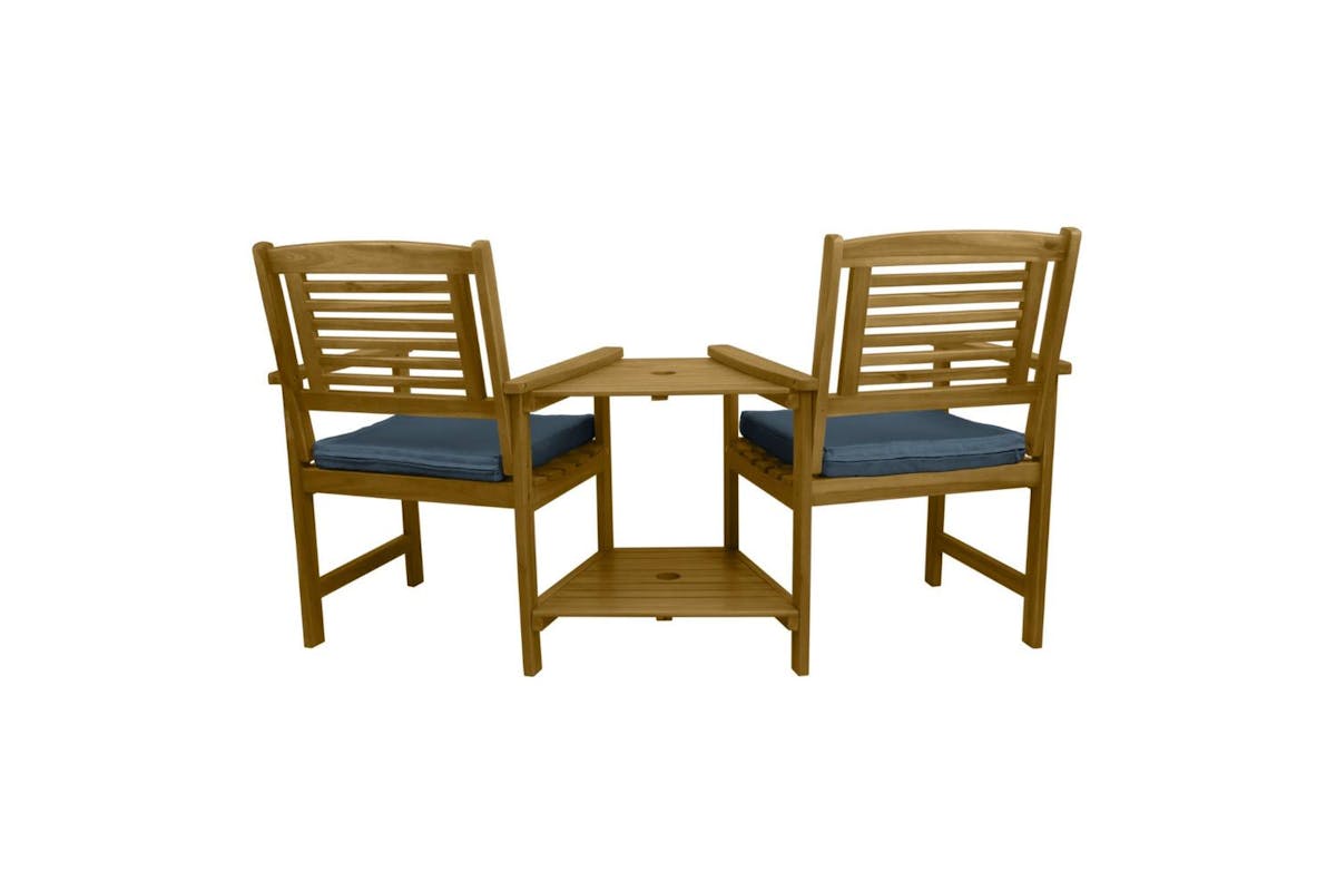 Monstershop Wooden Companion Seat Chair | Brown & Grey-7