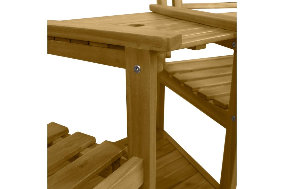 Monstershop Wooden Companion Seat Chair | Brown & Grey-9