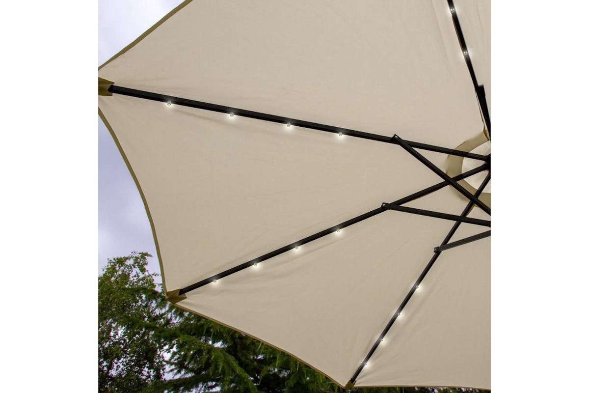 Monstershop LED Tilt Parasol | Cream-6