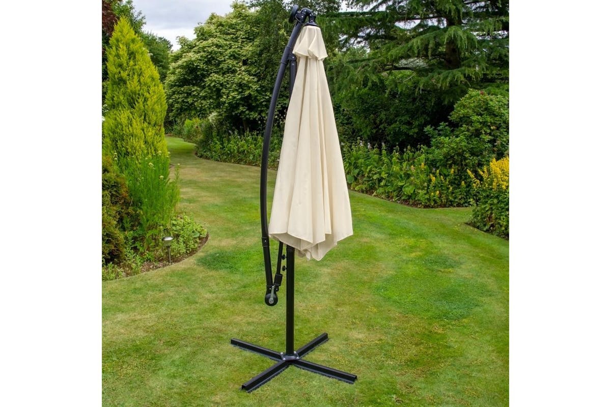 Monstershop LED Cantilever Parasol | Cream-4