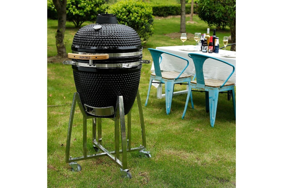 Monstershop Fresh Grills 18" Maxi Kamado Charcoal BBQ Grill | Black-7
