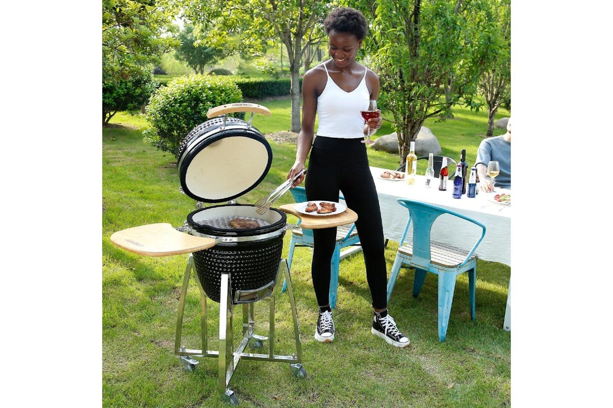 Monstershop Fresh Grills 18" Maxi Kamado Charcoal BBQ Grill | Black-8