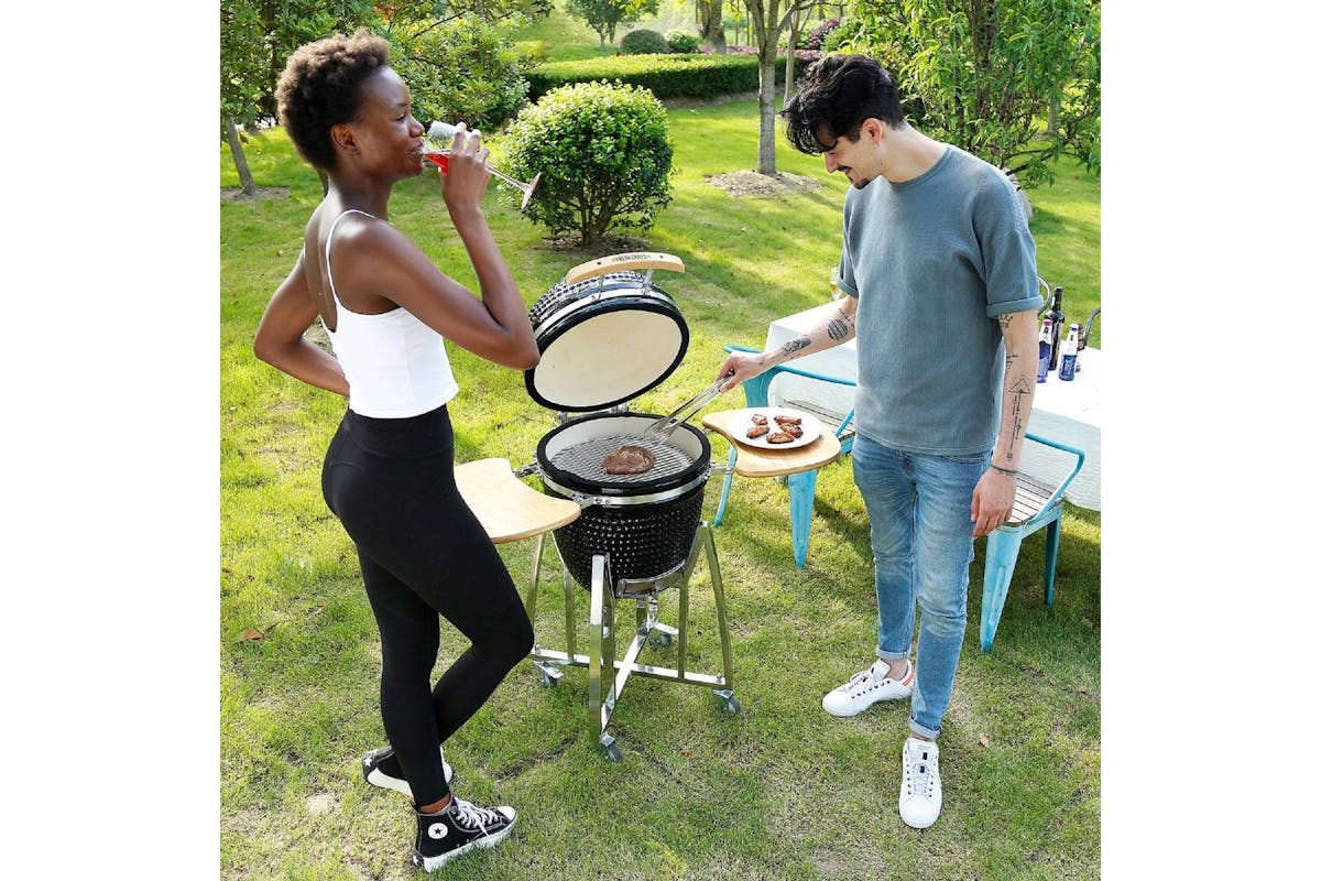 Monstershop Fresh Grills 18" Maxi Kamado Charcoal BBQ Grill | Black-9
