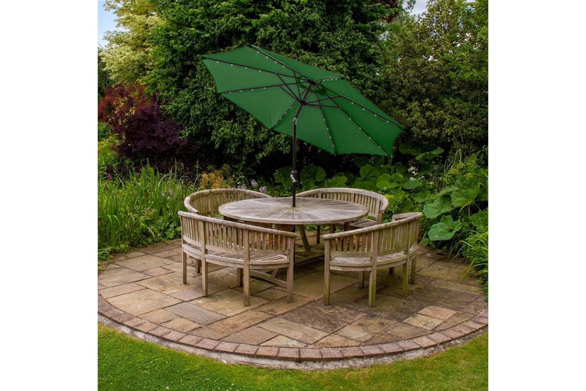Monstershop 2.7m LED Tilt Parasol | Green-4