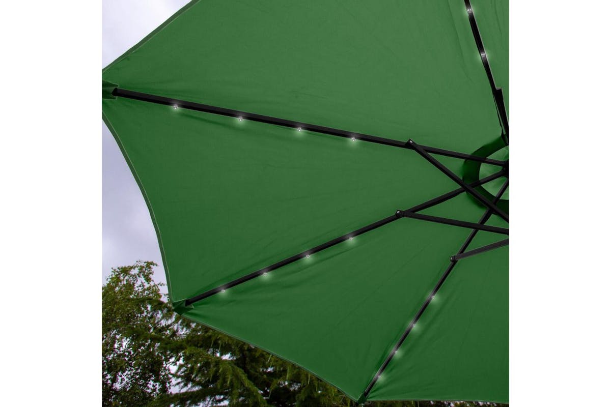 Monstershop 2.7m LED Tilt Parasol | Green-6
